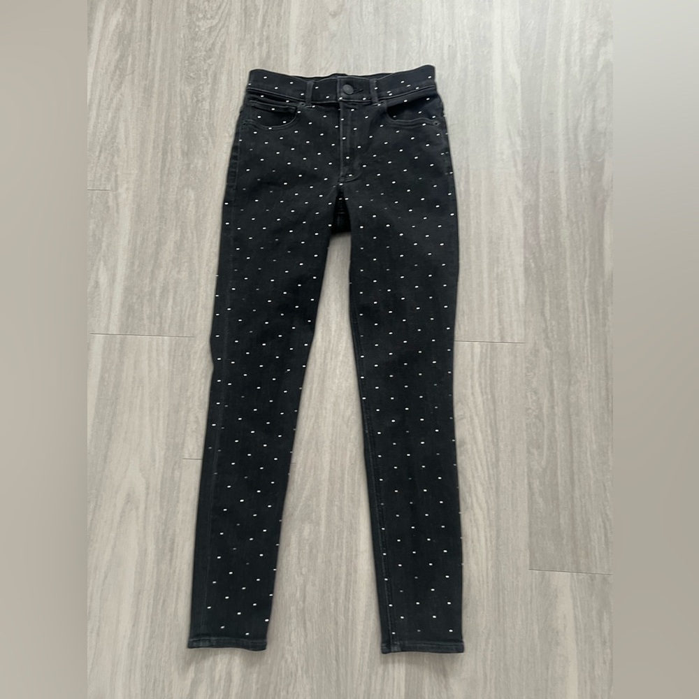 Express Black Rhinestone High Rise Ankle Jeggings Jeans Size 4R